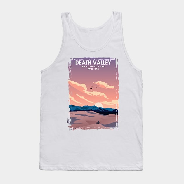 Death Valley Vintage Minimal National Park Travel Poster Tank Top by jornvanhezik